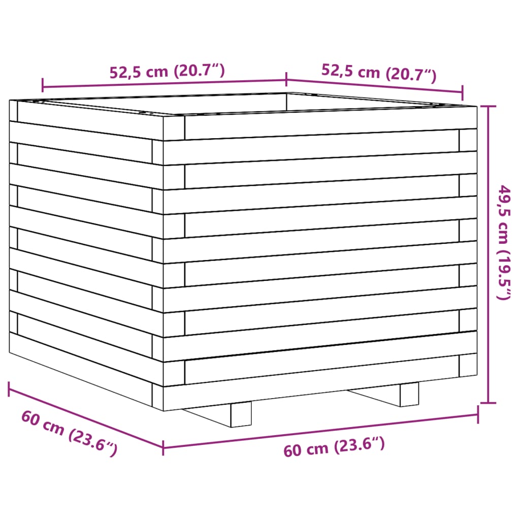 Sodo lovelis, 60x60x49,5cm, impregnuota pušies mediena Sodo lovelis, 60x60x49,5cm, impregnuota pušies mediena