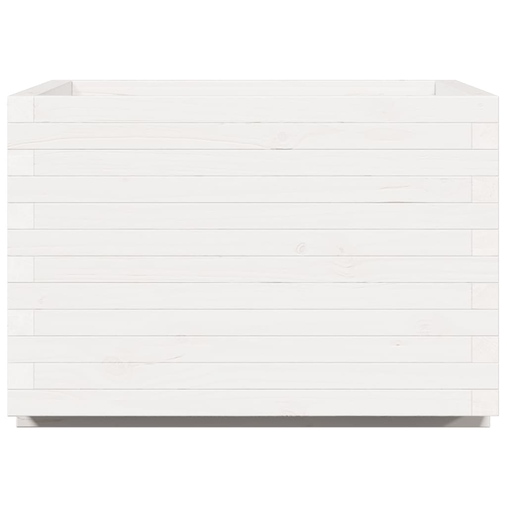 Sodo lovelis, baltas, 70x70x49,5cm, pušies medienos masyvas Sodo lovelis, baltas, 70x70x49,5cm, pušies medienos masyvas - Image 6