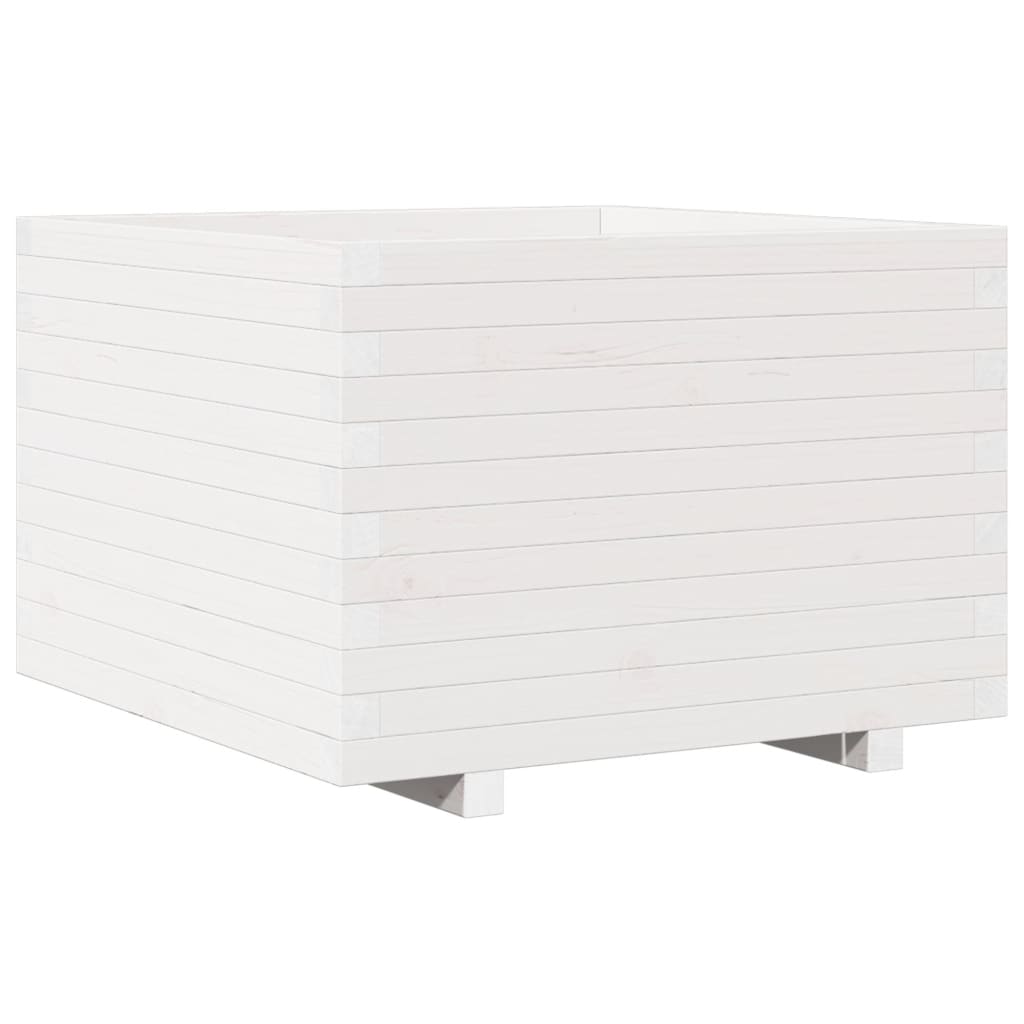 Sodo lovelis, baltas, 70x70x49,5cm, pušies medienos masyvas Sodo lovelis, baltas, 70x70x49,5cm, pušies medienos masyvas - Image 7