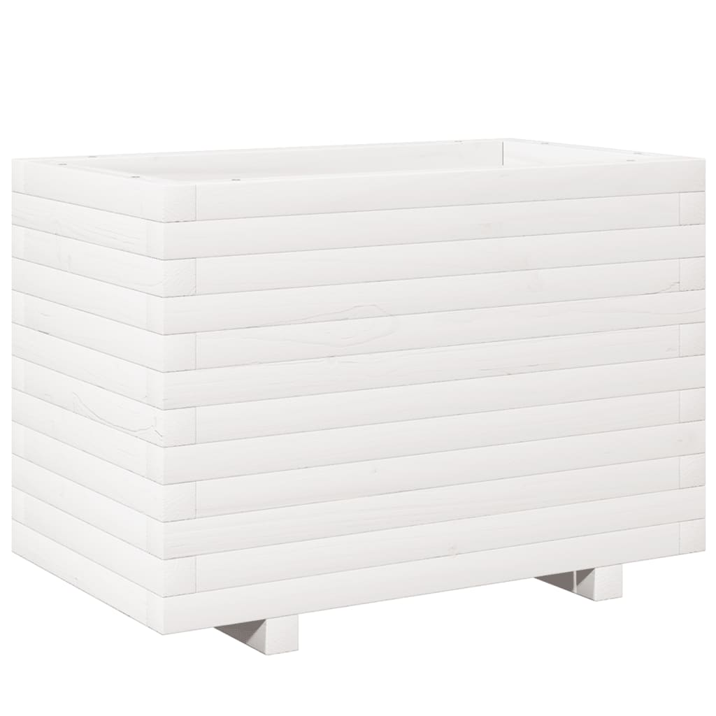 Sodo lovelis, baltas, 70x40x49,5cm, pušies medienos masyvas Sodo lovelis, baltas, 70x40x49,5cm, pušies medienos masyvas - Image 7