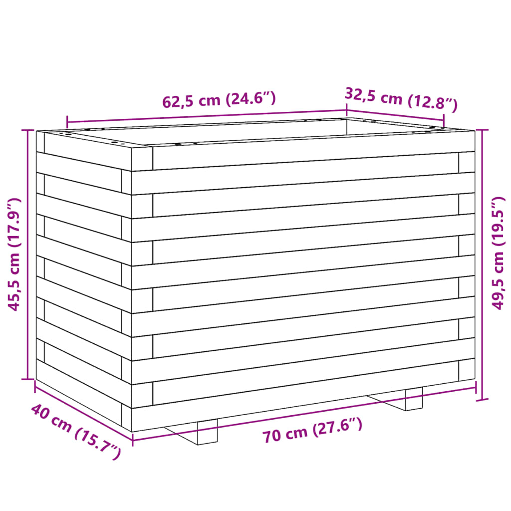 Sodo lovelis, baltas, 70x40x49,5cm, pušies medienos masyvas Sodo lovelis, baltas, 70x40x49,5cm, pušies medienos masyvas