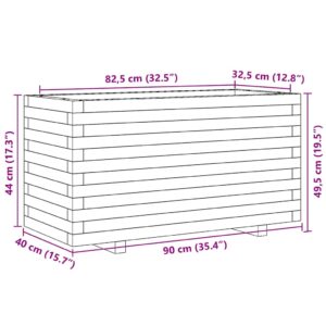 Sodo lovelis, 90x40x49,5cm, impregnuota pušies mediena