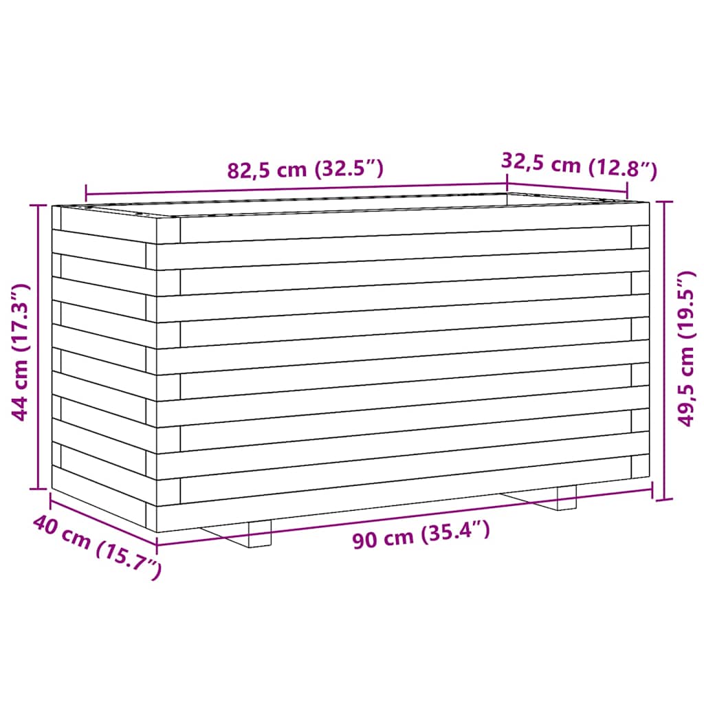 Sodo lovelis, 90x40x49,5cm, impregnuota pušies mediena Sodo lovelis, 90x40x49,5cm, impregnuota pušies mediena