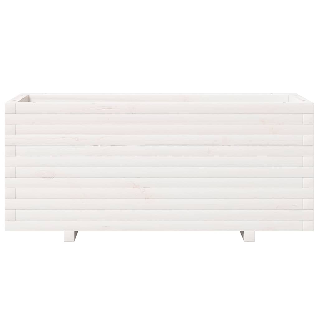Sodo lovelis, baltas, 110x40x49,5cm, pušies medienos masyvas Sodo lovelis, baltas, 110x40x49,5cm, pušies medienos masyvas - Image 5