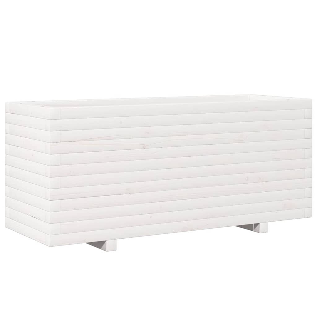 Sodo lovelis, baltas, 110x40x49,5cm, pušies medienos masyvas Sodo lovelis, baltas, 110x40x49,5cm, pušies medienos masyvas - Image 7