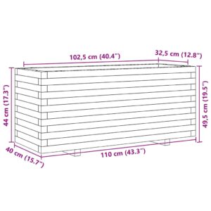 Sodo lovelis, baltas, 110x40x49,5cm, pušies medienos masyvas