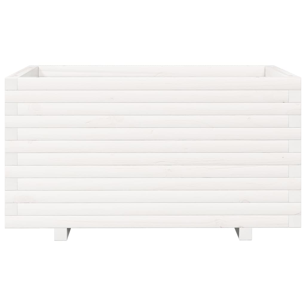 Sodo lovelis, baltas, 90x60x49,5cm, pušies medienos masyvas Sodo lovelis, baltas, 90x60x49,5cm, pušies medienos masyvas - Image 5