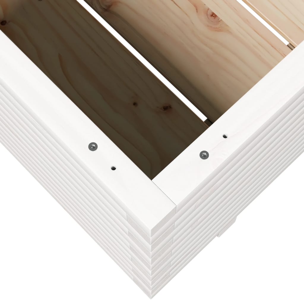 Sodo lovelis, baltas, 90x60x49,5cm, pušies medienos masyvas Sodo lovelis, baltas, 90x60x49,5cm, pušies medienos masyvas - Image 8