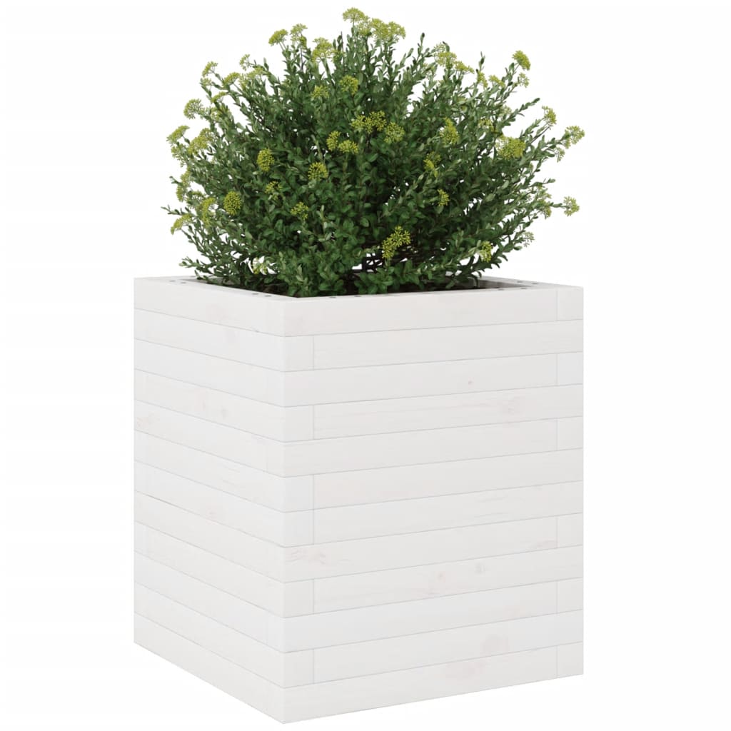 Sodo lovelis, baltas, 40x40x46cm, pušies medienos masyvas Sodo lovelis, baltas, 40x40x46cm, pušies medienos masyvas - Image 4