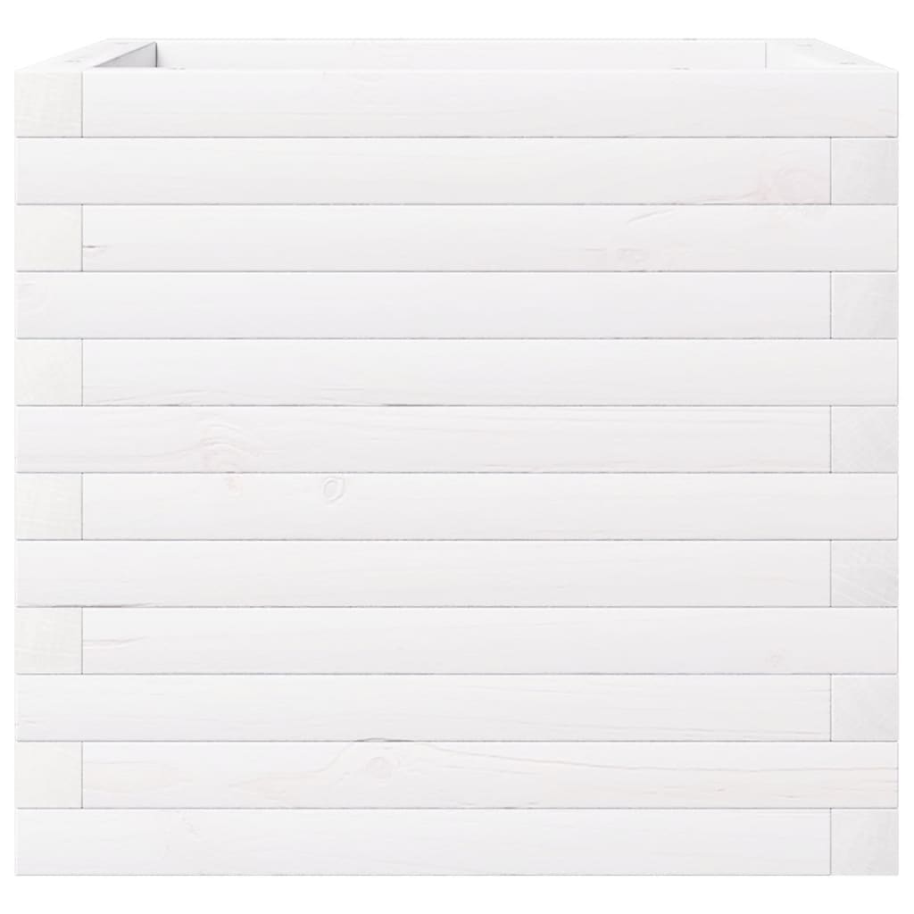 Sodo lovelis, baltas, 50x50x46cm, pušies medienos masyvas Sodo lovelis, baltas, 50x50x46cm, pušies medienos masyvas - Image 5