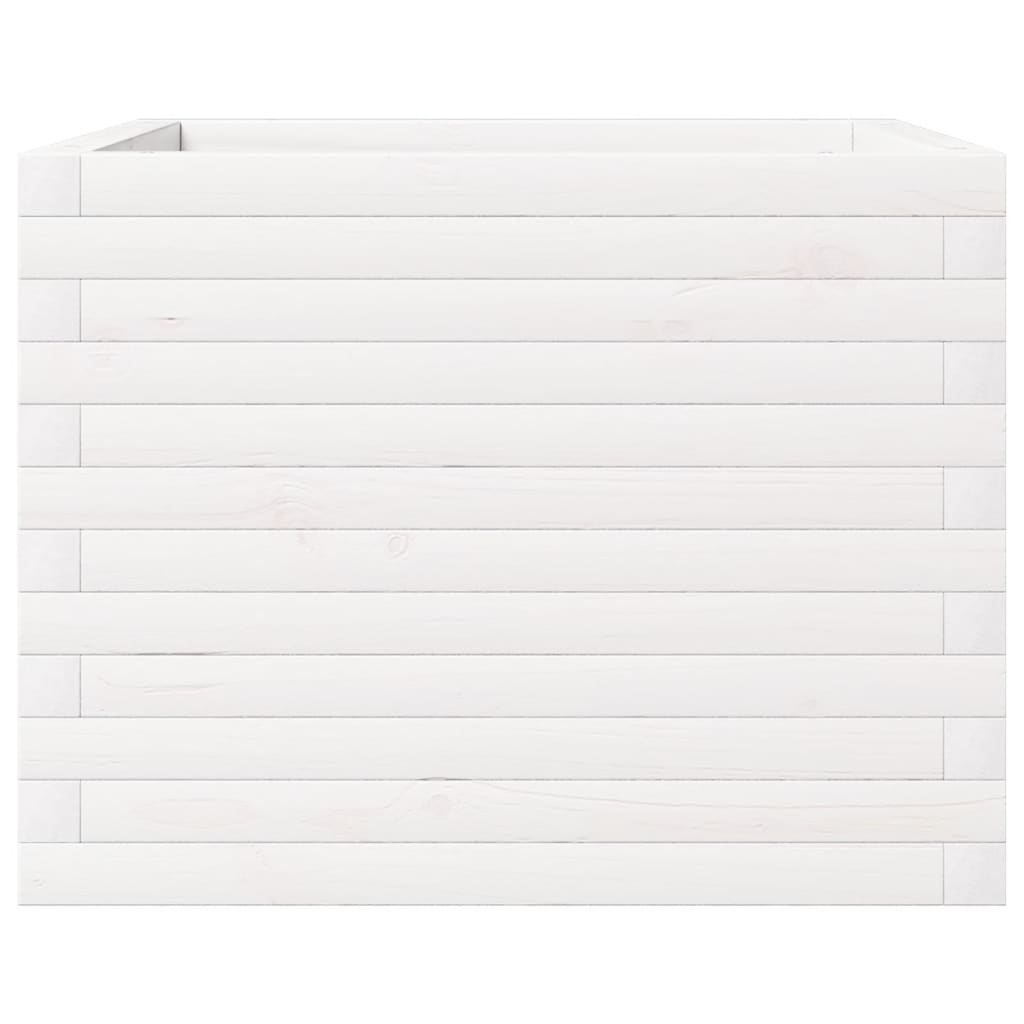 Sodo lovelis, baltas, 60x60x46cm, pušies medienos masyvas Sodo lovelis, baltas, 60x60x46cm, pušies medienos masyvas - Image 5