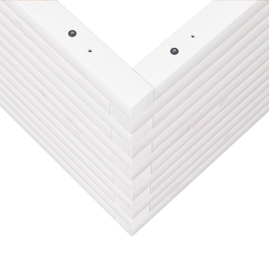 Sodo lovelis, baltas, 60x60x46cm, pušies medienos masyvas Sodo lovelis, baltas, 60x60x46cm, pušies medienos masyvas - Image 8