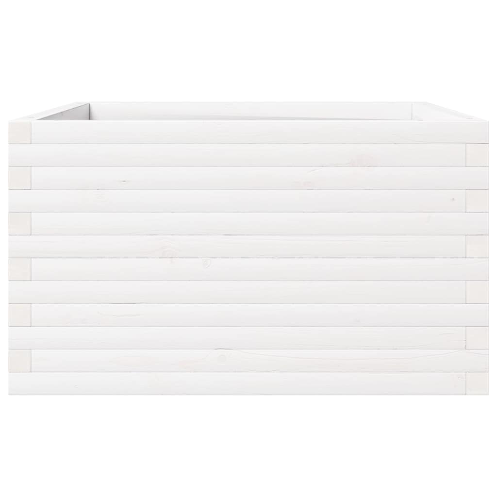Sodo lovelis, baltas, 80x80x46cm, pušies medienos masyvas Sodo lovelis, baltas, 80x80x46cm, pušies medienos masyvas - Image 5