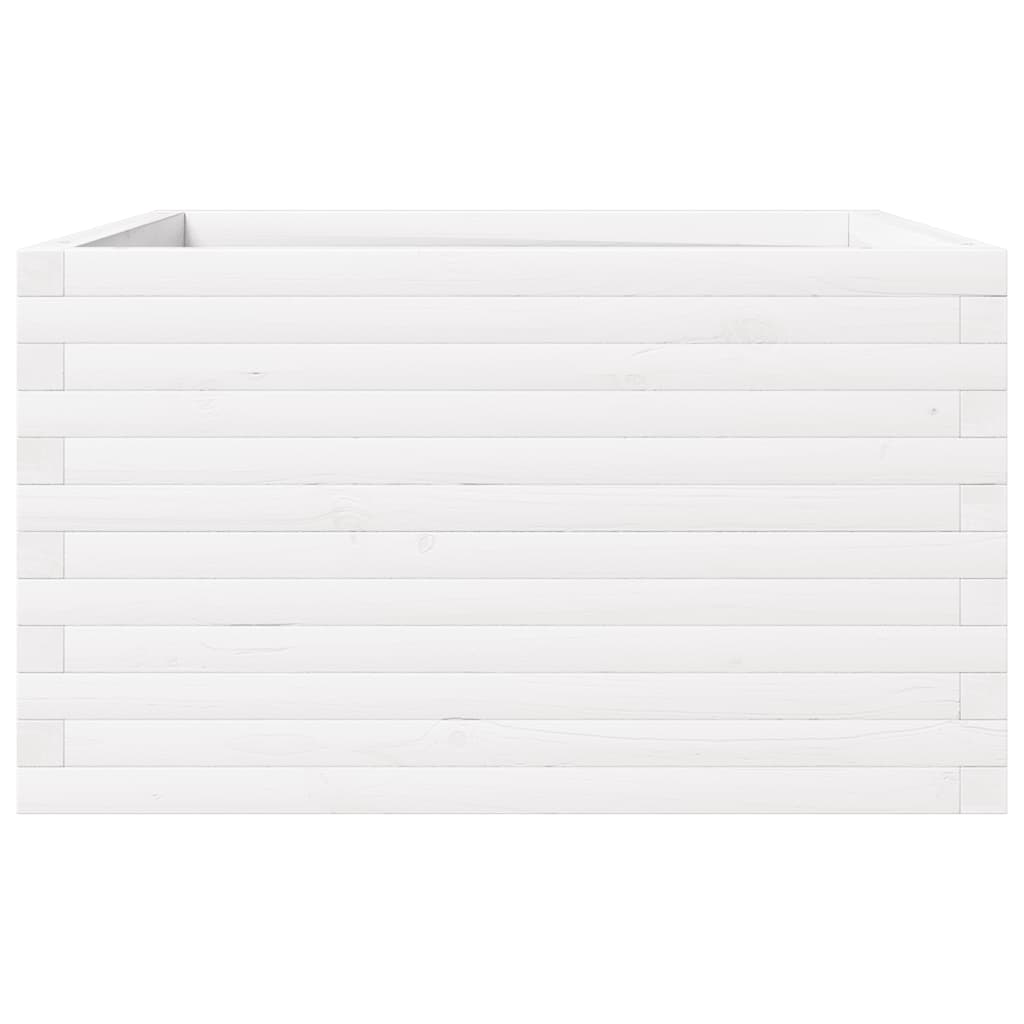 Sodo lovelis, baltas, 80x80x46cm, pušies medienos masyvas Sodo lovelis, baltas, 80x80x46cm, pušies medienos masyvas - Image 6