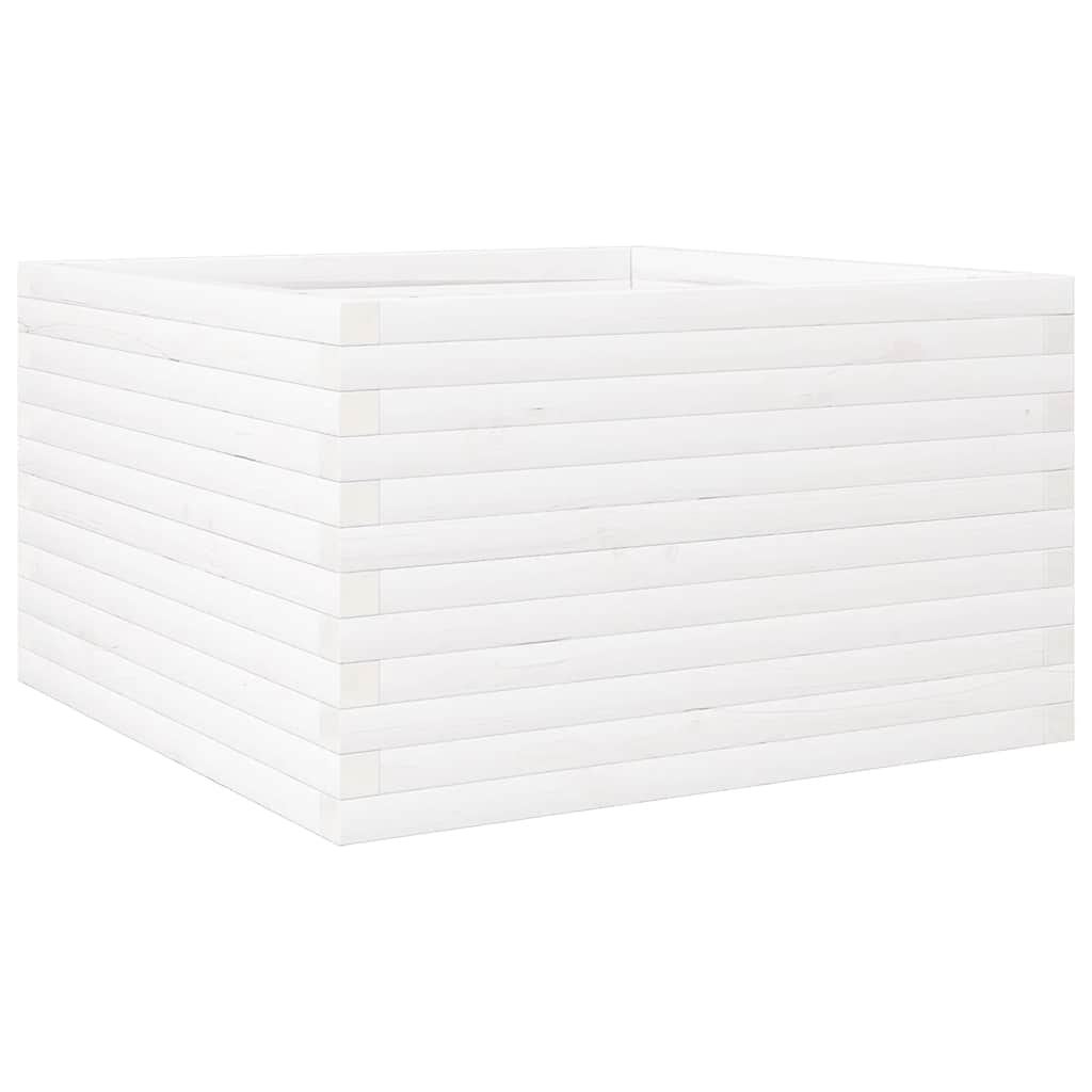 Sodo lovelis, baltas, 80x80x46cm, pušies medienos masyvas Sodo lovelis, baltas, 80x80x46cm, pušies medienos masyvas - Image 7