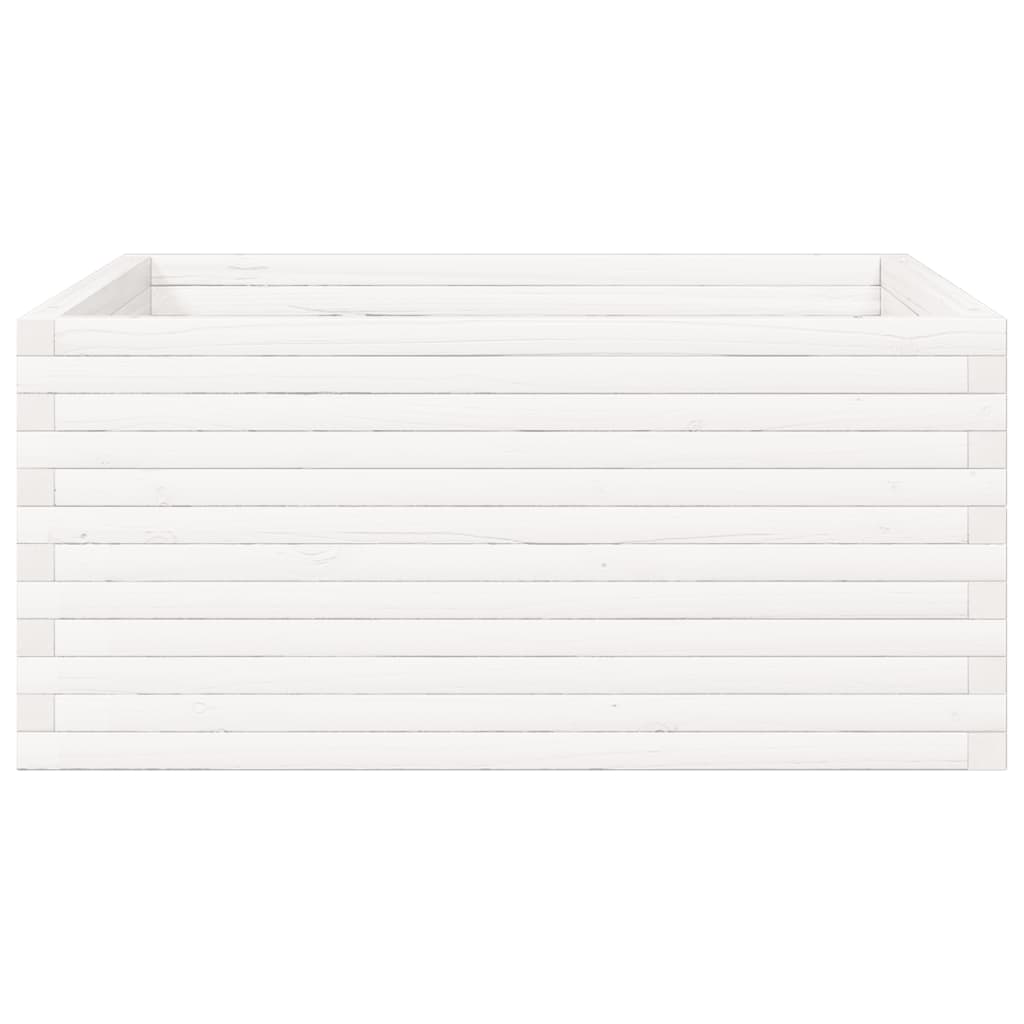 Sodo lovelis, baltas, 100x100x46cm, pušies medienos masyvas Sodo lovelis, baltas, 100x100x46cm, pušies medienos masyvas - Image 6