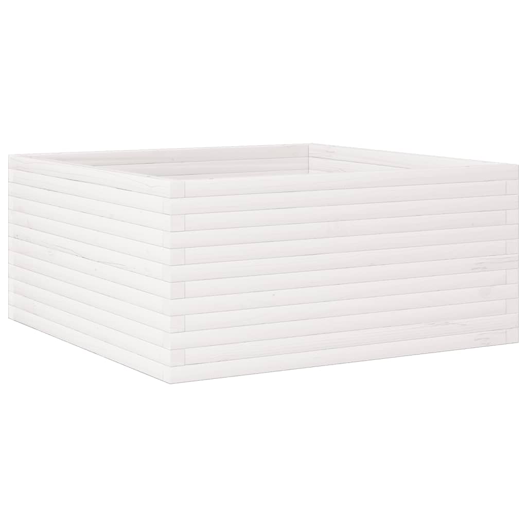 Sodo lovelis, baltas, 100x100x46cm, pušies medienos masyvas Sodo lovelis, baltas, 100x100x46cm, pušies medienos masyvas - Image 7