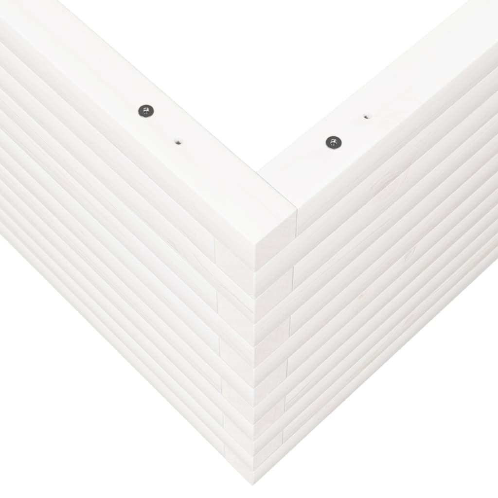 Sodo lovelis, baltas, 100x100x46cm, pušies medienos masyvas Sodo lovelis, baltas, 100x100x46cm, pušies medienos masyvas - Image 8