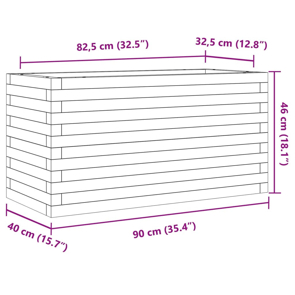 Sodo lovelis, 90x40x46cm, impregnuota pušies mediena Sodo lovelis, 90x40x46cm, impregnuota pušies mediena