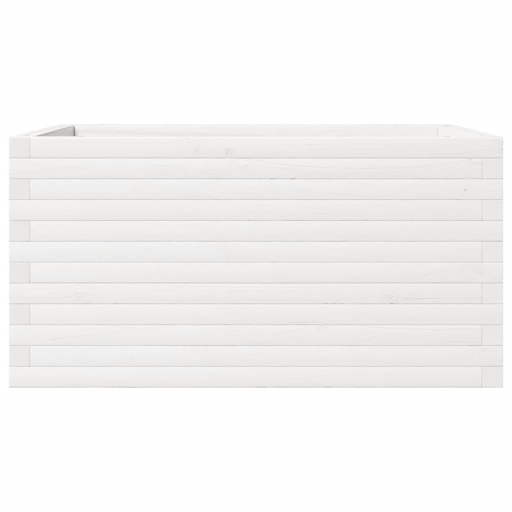 Sodo lovelis, baltas, 90x60x46cm, pušies medienos masyvas Sodo lovelis, baltas, 90x60x46cm, pušies medienos masyvas - Image 5