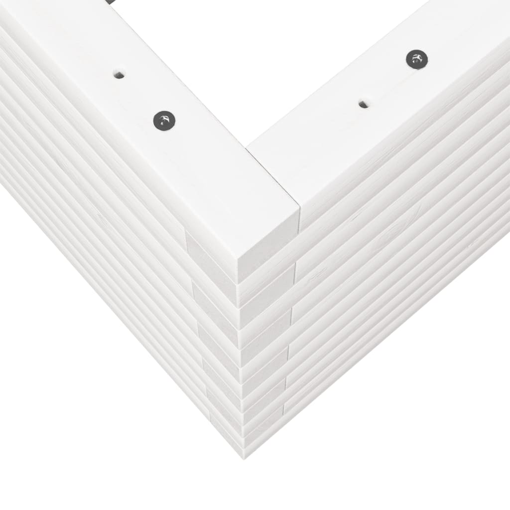 Sodo lovelis, baltas, 90x60x46cm, pušies medienos masyvas Sodo lovelis, baltas, 90x60x46cm, pušies medienos masyvas - Image 8