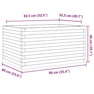 Sodo lovelis, baltas, 90x60x46cm, pušies medienos masyvas