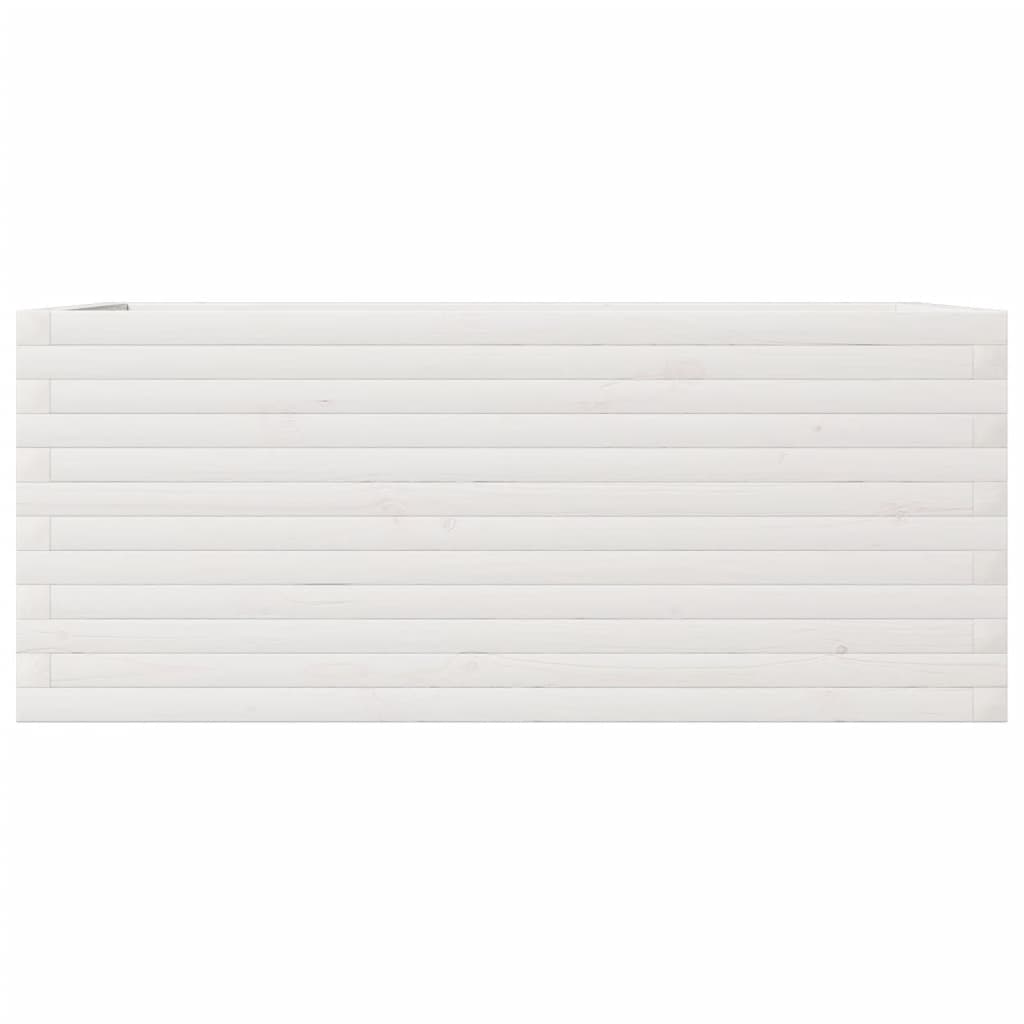 Sodo lovelis, baltas, 110x60x46cm, pušies medienos masyvas Sodo lovelis, baltas, 110x60x46cm, pušies medienos masyvas - Image 5