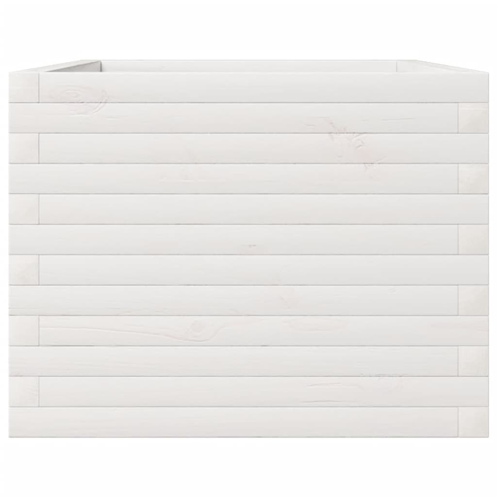 Sodo lovelis, baltas, 110x60x46cm, pušies medienos masyvas Sodo lovelis, baltas, 110x60x46cm, pušies medienos masyvas - Image 6