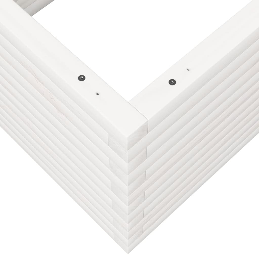 Sodo lovelis, baltas, 110x60x46cm, pušies medienos masyvas Sodo lovelis, baltas, 110x60x46cm, pušies medienos masyvas - Image 8