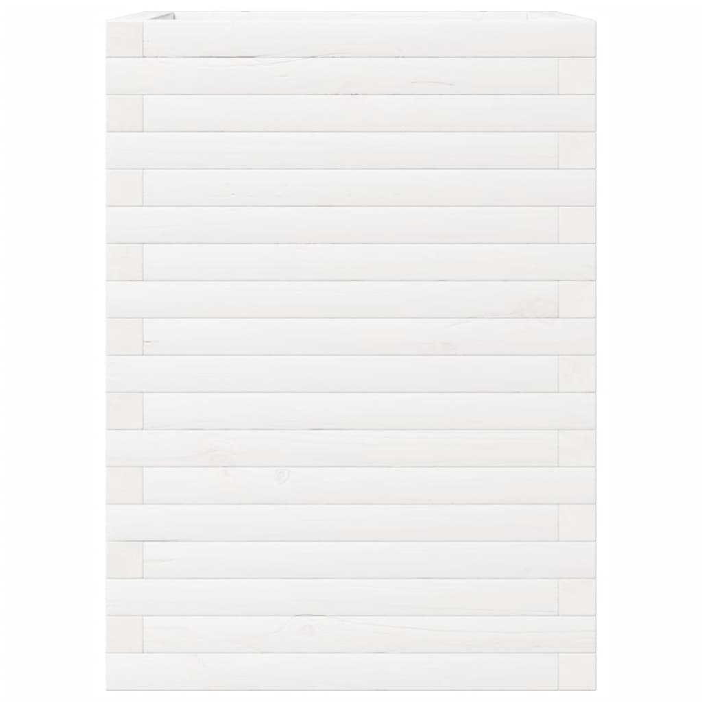 Sodo lovelis, baltas, 50x50x68,5cm, pušies medienos masyvas Sodo lovelis, baltas, 50x50x68,5cm, pušies medienos masyvas - Image 5