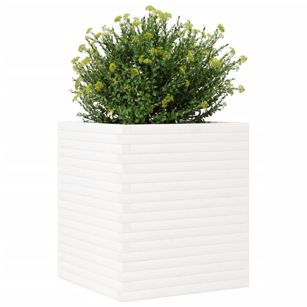 Sodo lovelis, baltas, 60x60x68,5cm, pušies medienos masyvas Sodo lovelis, baltas, 60x60x68,5cm, pušies medienos masyvas - Image 4