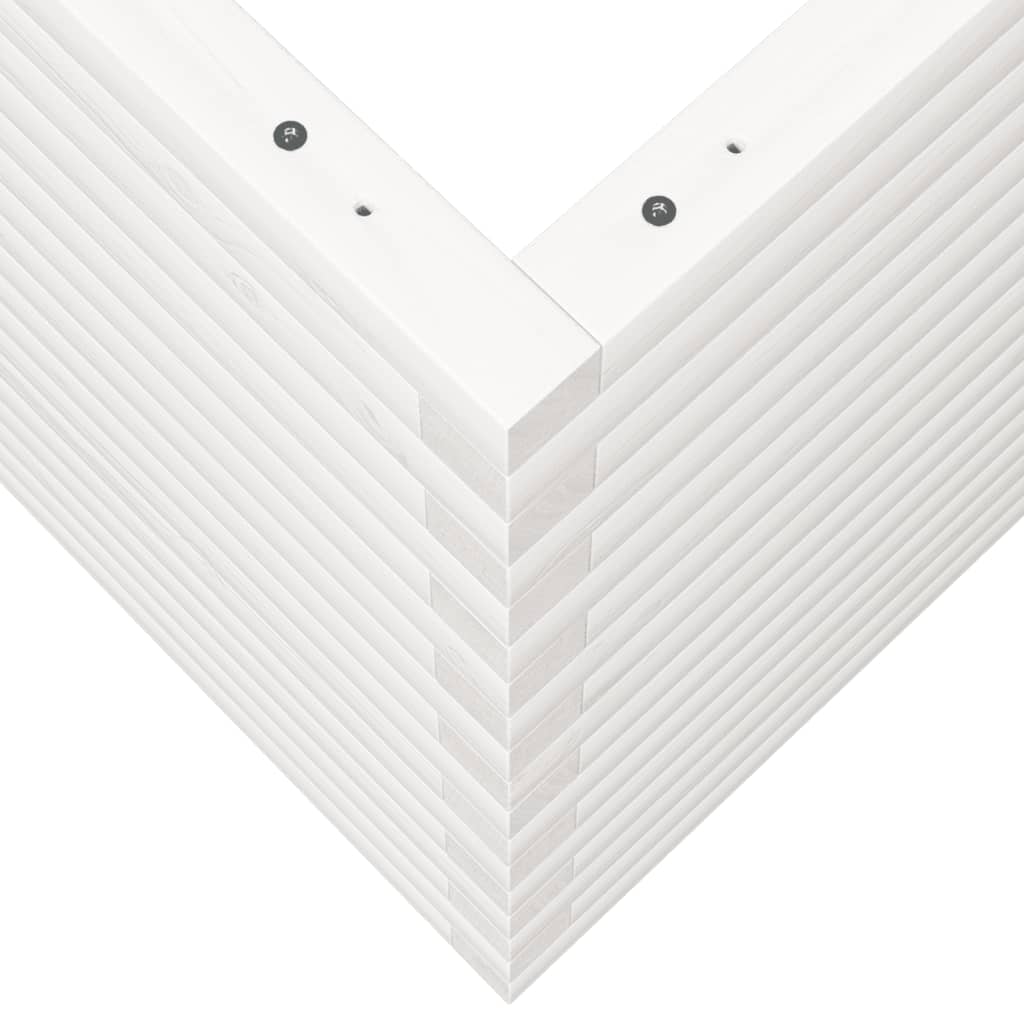 Sodo lovelis, baltas, 60x60x68,5cm, pušies medienos masyvas Sodo lovelis, baltas, 60x60x68,5cm, pušies medienos masyvas - Image 8