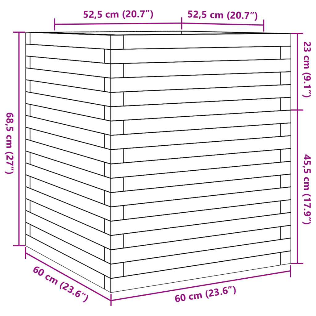 Sodo lovelis, baltas, 60x60x68,5cm, pušies medienos masyvas Sodo lovelis, baltas, 60x60x68,5cm, pušies medienos masyvas