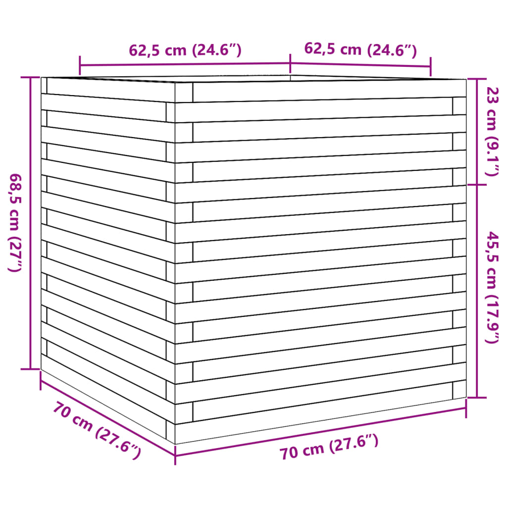 Sodo lovelis, 70x70x68,5cm, pušies medienos masyvas Sodo lovelis, 70x70x68,5cm, pušies medienos masyvas