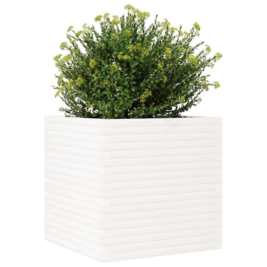 Sodo lovelis, baltas, 70x70x68,5cm, pušies medienos masyvas Sodo lovelis, baltas, 70x70x68,5cm, pušies medienos masyvas - Image 4