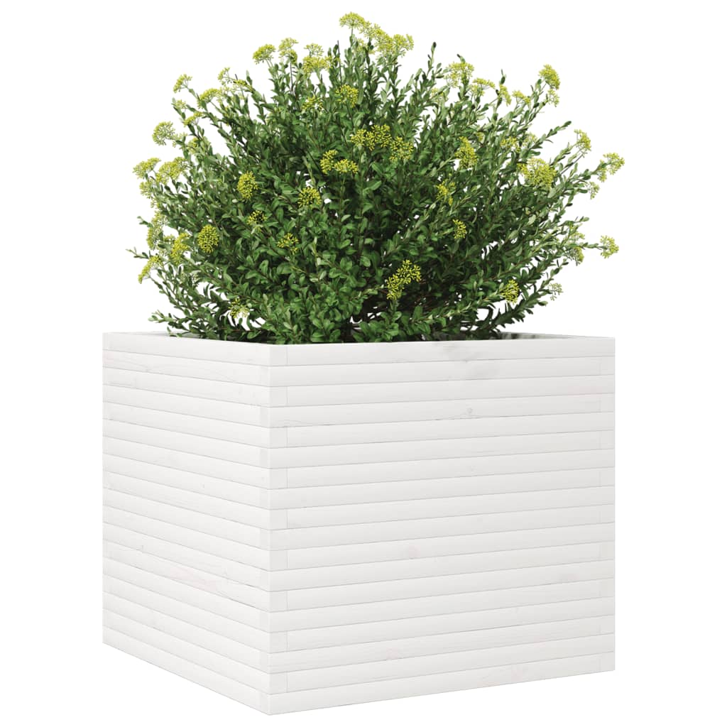 Sodo lovelis, baltas, 80x80x68,5cm, pušies medienos masyvas Sodo lovelis, baltas, 80x80x68,5cm, pušies medienos masyvas - Image 4