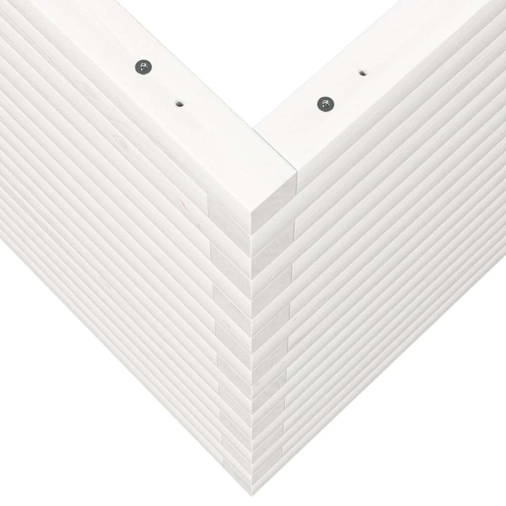 Sodo lovelis, baltas, 80x80x68,5cm, pušies medienos masyvas Sodo lovelis, baltas, 80x80x68,5cm, pušies medienos masyvas - Image 8