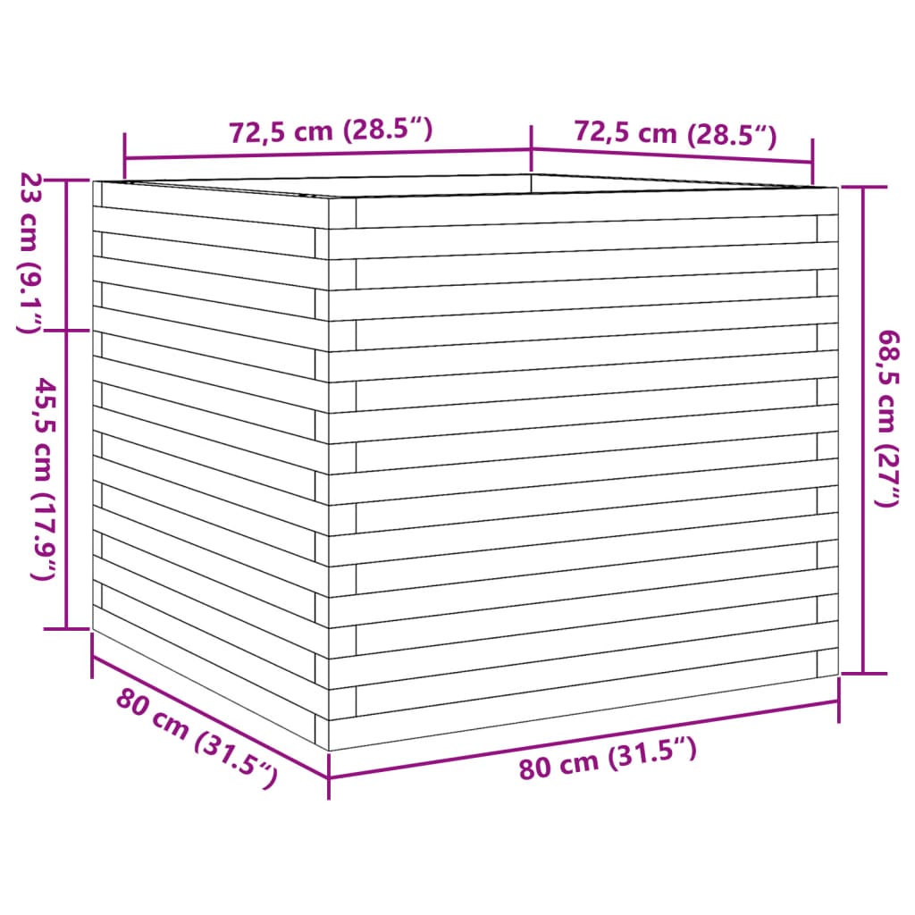 Sodo lovelis, 80x80x68,5cm, douglas eglės medienos masyvas Sodo lovelis, 80x80x68,5cm, douglas eglės medienos masyvas