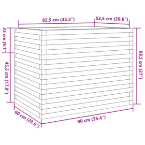 Sodo lovelis, baltas, 90x60x68,5cm, pušies medienos masyvas