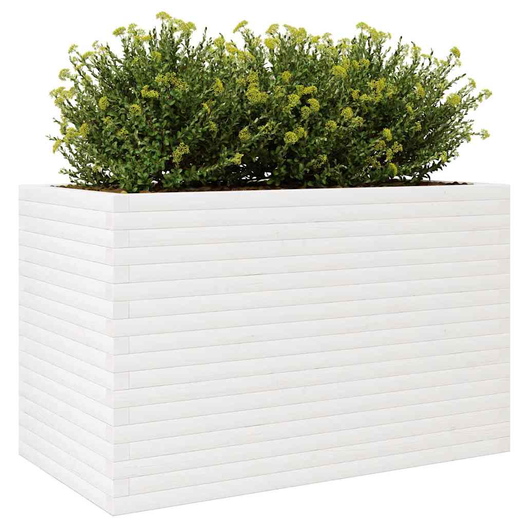 Sodo lovelis, baltas, 110x60x68,5cm, pušies medienos masyvas Sodo lovelis, baltas, 110x60x68,5cm, pušies medienos masyvas - Image 4