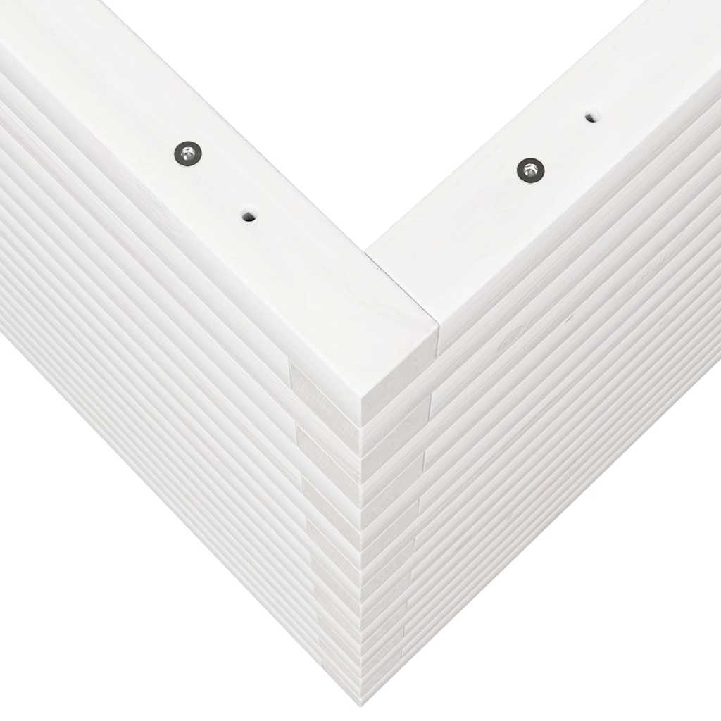 Sodo lovelis, baltas, 110x60x68,5cm, pušies medienos masyvas Sodo lovelis, baltas, 110x60x68,5cm, pušies medienos masyvas - Image 8