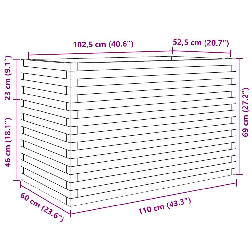 Sodo lovelis, baltas, 110x60x68,5cm, pušies medienos masyvas Sodo lovelis, baltas, 110x60x68,5cm, pušies medienos masyvas