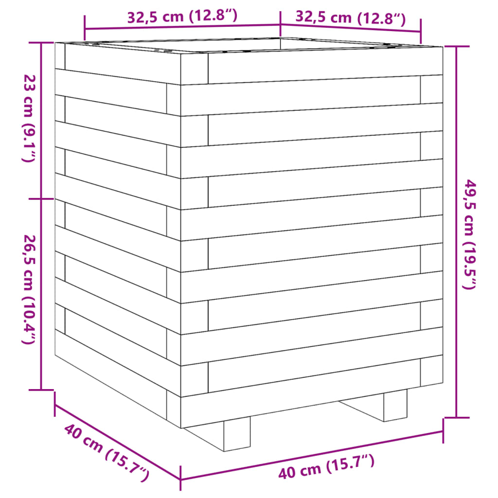 Sodo lovelis, baltas, 40x40x49,5cm, pušies medienos masyvas Sodo lovelis, baltas, 40x40x49,5cm, pušies medienos masyvas