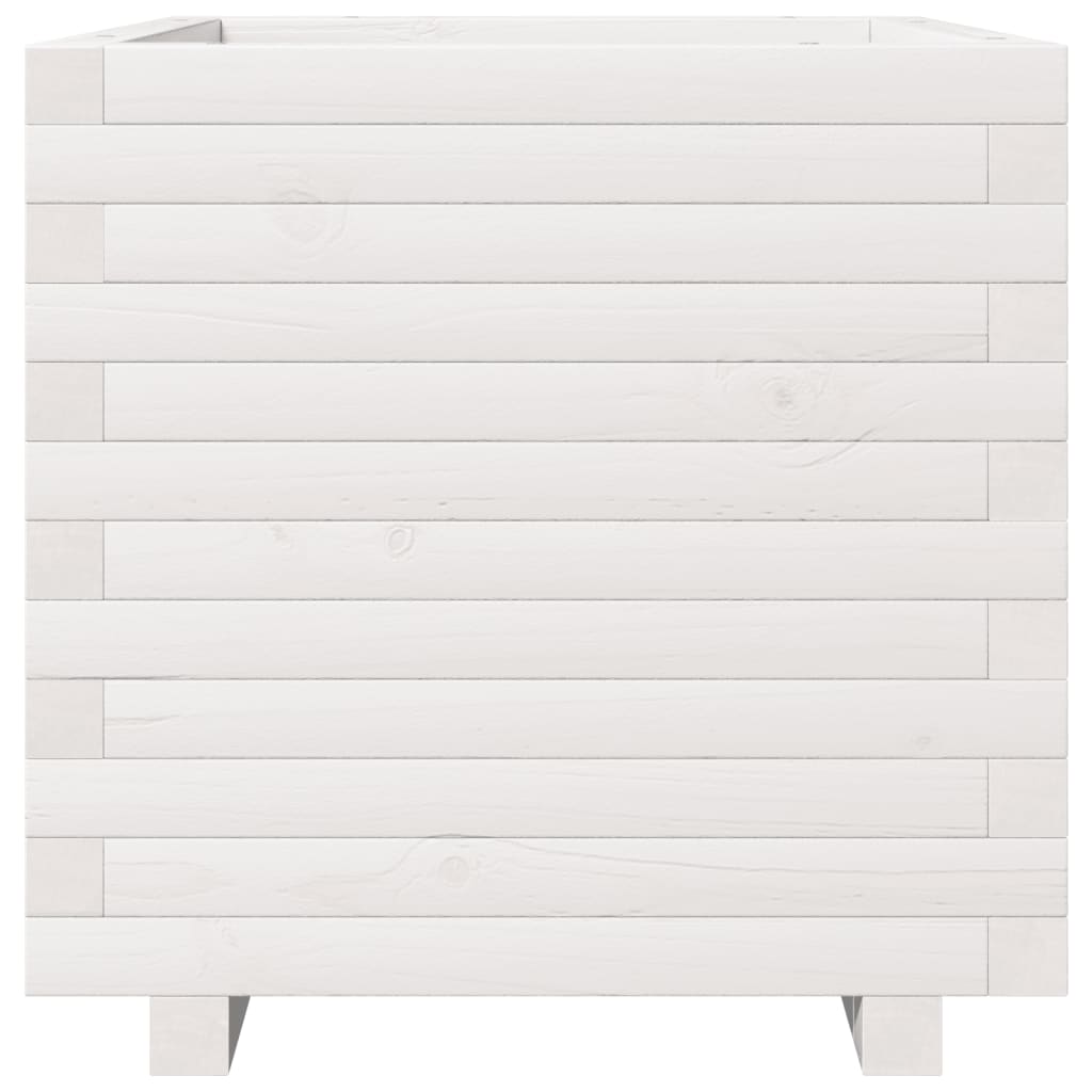 Sodo lovelis, baltas, 50x50x49,5cm, pušies medienos masyvas Sodo lovelis, baltas, 50x50x49,5cm, pušies medienos masyvas - Image 5