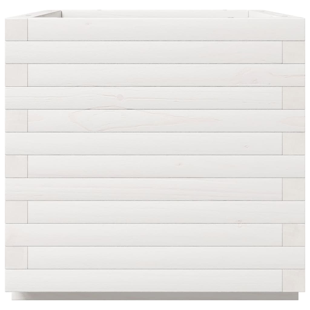 Sodo lovelis, baltas, 50x50x49,5cm, pušies medienos masyvas Sodo lovelis, baltas, 50x50x49,5cm, pušies medienos masyvas - Image 6