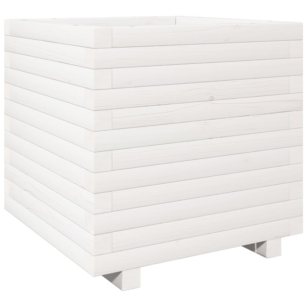 Sodo lovelis, baltas, 50x50x49,5cm, pušies medienos masyvas Sodo lovelis, baltas, 50x50x49,5cm, pušies medienos masyvas - Image 7