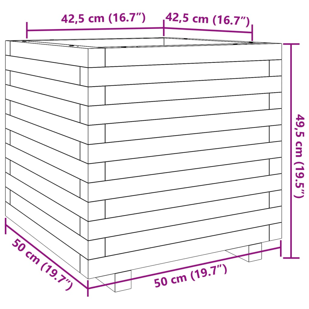 Sodo lovelis, baltas, 50x50x49,5cm, pušies medienos masyvas Sodo lovelis, baltas, 50x50x49,5cm, pušies medienos masyvas