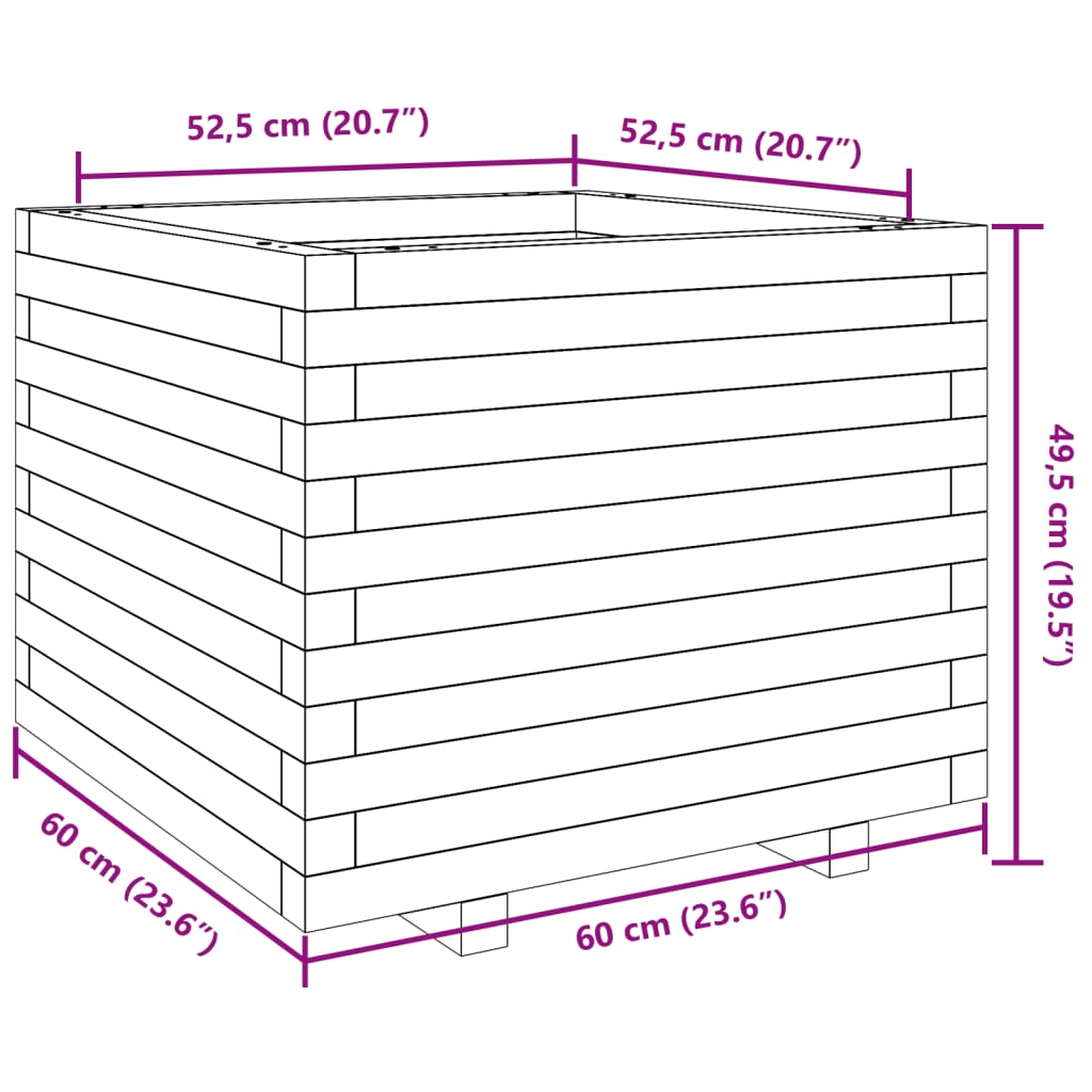 Sodo lovelis, 60x60x49,5cm, impregnuota pušies mediena Sodo lovelis, 60x60x49,5cm, impregnuota pušies mediena