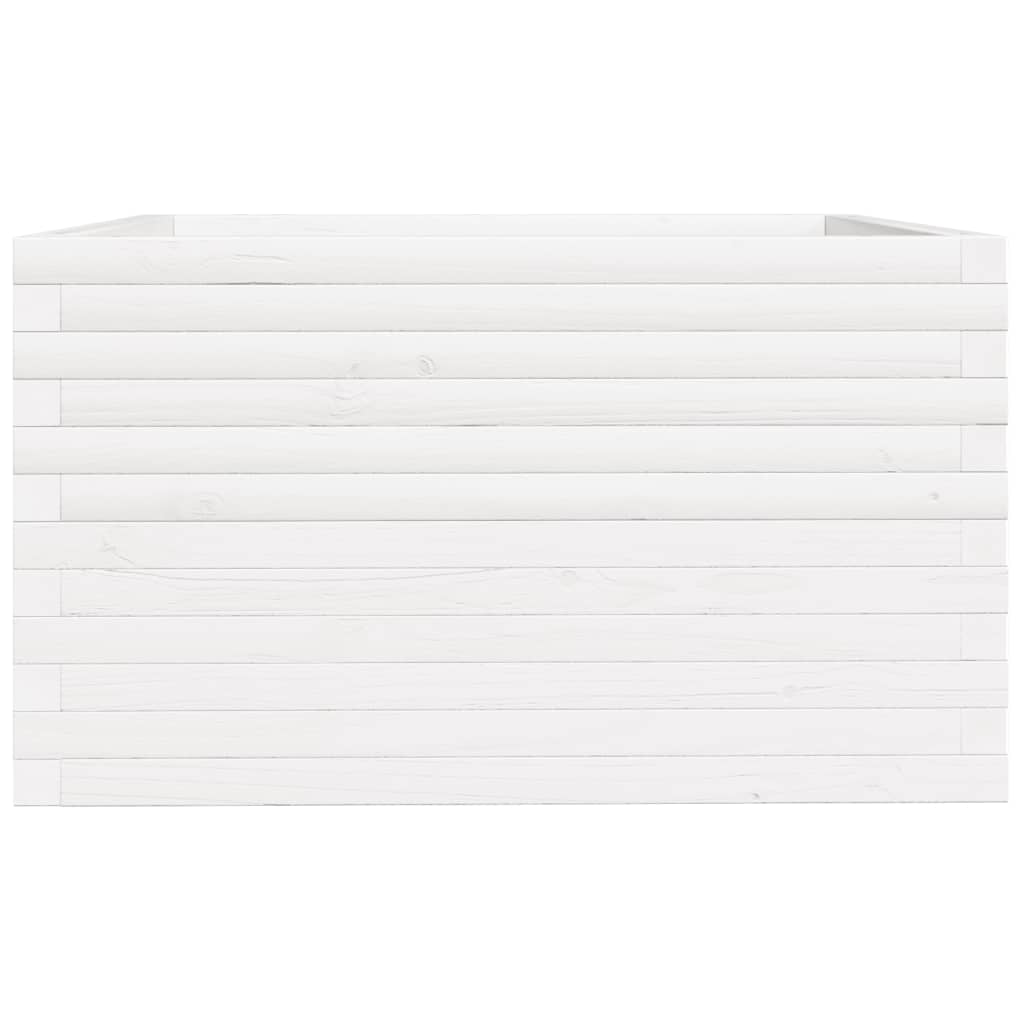 Sodo lovelis, baltas, 80x80x49,5cm, pušies medienos masyvas Sodo lovelis, baltas, 80x80x49,5cm, pušies medienos masyvas - Image 6