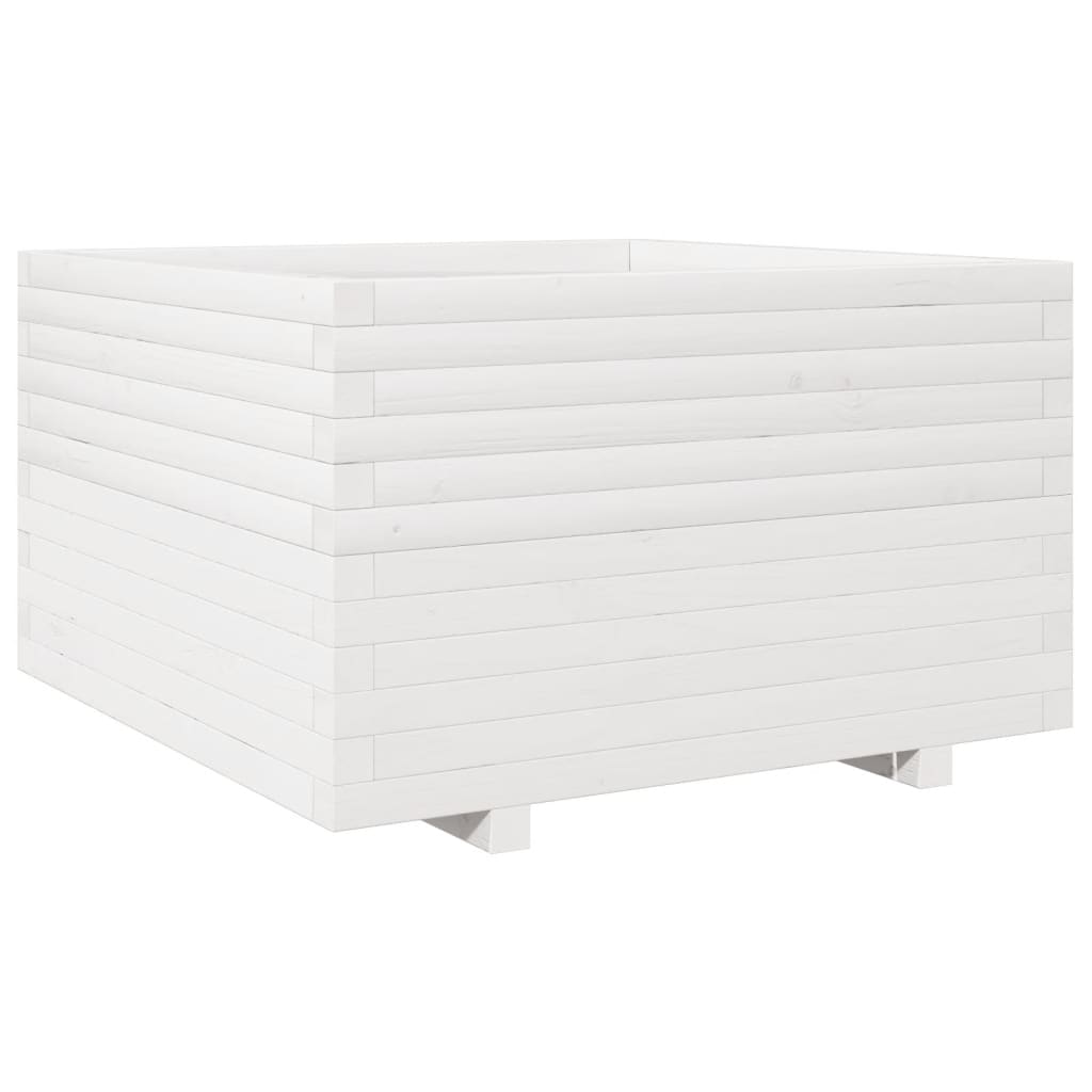 Sodo lovelis, baltas, 80x80x49,5cm, pušies medienos masyvas Sodo lovelis, baltas, 80x80x49,5cm, pušies medienos masyvas - Image 7
